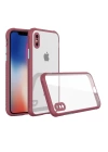 BFS  iPhone XS Max Kılıf Miami Şeffaf Silikon - Fuşya