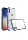 BFS iPhone XS Max Kılıf Miami Şeffaf Silikon - Gri