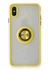 BFS iPhone XS Max Kılıf Montreal Yüzüklü Silikon Kapak - Sarı