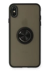 BFS  iPhone XS Max Kılıf Montreal Yüzüklü Silikon Kapak - Siyah