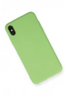 BFS iPhone XS Max Kılıf Nano içi Kadife Silikon - Açık Yeşil