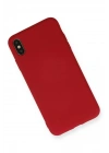 BFS iPhone XS Max Kılıf Nano içi Kadife Silikon - Kırmızı