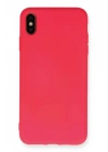 BFS iPhone XS Max Kılıf Nano içi Kadife Silikon - Koyu Pembe