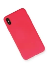 BFS  iPhone XS Max Kılıf Nano içi Kadife Silikon - Koyu Pembe