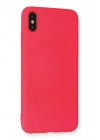 BFS iPhone XS Max Kılıf Nano içi Kadife Silikon - Koyu Pembe