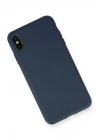 BFS iPhone XS Max Kılıf Nano içi Kadife Silikon - Lacivert