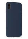 BFS  iPhone XS Max Kılıf Nano içi Kadife Silikon - Lacivert