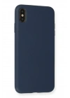 BFS iPhone XS Max Kılıf Nano içi Kadife Silikon - Lacivert