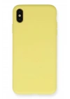 BFS  iPhone XS Max Kılıf Nano içi Kadife Silikon - Mat Sarı