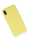 BFS  iPhone XS Max Kılıf Nano içi Kadife Silikon - Mat Sarı