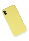 BFS iPhone XS Max Kılıf Nano içi Kadife Silikon - Mat Sarı