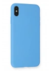 BFS  iPhone XS Max Kılıf Nano içi Kadife Silikon - Mavi