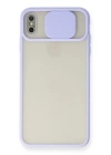 BFS  iPhone XS Max Kılıf Palm Buzlu Kamera Sürgülü Silikon - Lila