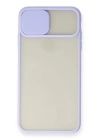 BFS  iPhone XS Max Kılıf Palm Buzlu Kamera Sürgülü Silikon - Lila