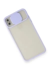 BFS  iPhone XS Max Kılıf Palm Buzlu Kamera Sürgülü Silikon - Lila