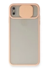 BFS  iPhone XS Max Kılıf Palm Buzlu Kamera Sürgülü Silikon - Pembe