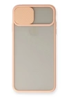 BFS  iPhone XS Max Kılıf Palm Buzlu Kamera Sürgülü Silikon - Pembe