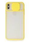 BFS  iPhone XS Max Kılıf Palm Buzlu Kamera Sürgülü Silikon - Sarı