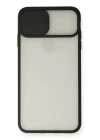 BFS  iPhone XS Max Kılıf Palm Buzlu Kamera Sürgülü Silikon - Siyah