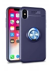 BFS  iPhone XS Max Kılıf Range Yüzüklü Silikon - Mavi