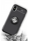 BFS  iPhone XS Max Kılıf Range Yüzüklü Silikon - Siyah