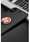 BFS  iPhone XS Max Kılıf Range Yüzüklü Silikon - Siyah-Gold