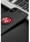 BFS  iPhone XS Max Kılıf Range Yüzüklü Silikon - Siyah-Kırmızı