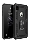 BFS  iPhone XS Max Kılıf Sofya Yüzüklü Silikon Kapak - Siyah