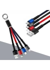 BFS  Işıklı Anahtarlık Model 3 in 1 USB Çıkışlı MİKRO,TYPE-C ve İphone Uyumlu Şarj Kablosu