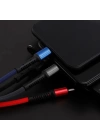 BFS  Işıklı Anahtarlık Model 3 in 1 USB Çıkışlı MİKRO,TYPE-C ve İphone Uyumlu Şarj Kablosu