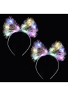 BFS   Işıltılı Fiber Fiyonk Gece Tacı Işıklı Ledli Eğlence Tacı 1 Adet 20x21 cm