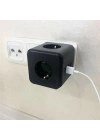 BFS  Isıya Dayanıklı Termal Akım Korumalı ve Çocuk Korumalı 3 Priz Girişli 3 USB Girişli Küp Priz