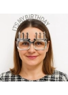 BFS   İt&amp;#39;sMyBirthdayYazılıTaçveMumŞekilliGözlükSetiGümüşRenk