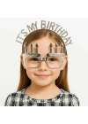 BFS   İt&amp;#39;sMyBirthdayYazılıTaçveMumŞekilliGözlükSetiGümüşRenk