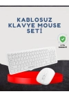 BFS Kablosuz Klavye Mouse Seti Beyaz Q Klavye Tüm Cihazlara Uyumlu