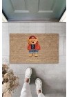 BFS Kahverengi Kapı Önü Paspası Hello Winter Ayıcık Desen  K-3245