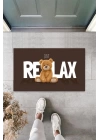 BFS Kahverengi Kapı Önü Paspası Just Relax Ayıcık Desen  K-3323