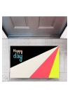 BFS Kapı Önü Paspası Dekoratif Dijital Baskı Happy Day P-2322