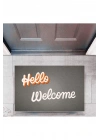 BFS Kapı Önü Paspası Dekoratif Dijital Baskı Hello Welcome P-2326