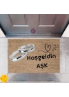 BFS Kapı Önü Paspası Dekoratif Dijital Baskı Hoşgeldin Aşk P-2439