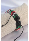 BFS Karışık Renk İpli Deri Erkek Bileklik