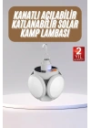 BFS Katlanabilir Askılı Kamp Lambası 5 Kanatlı Pratik Güneş Enerjili
