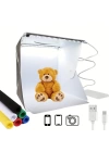 BFS  Katlanır Işıklı Fotoğraf Stüdyosu 40x40 cm 6 Renk Fonlu Ürün Çekimi İçin Uygun Fotoğraf Çekim Kutusu