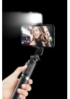 BFS  Kendiliğinden Işıklı Masaüstü Tripod Olabilen Telefon Tutuculu Kablosuz Kumandalı Selfie Çubuğu