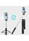 BFS  Kendiliğinden LED Işıklı Kumandalı Uzayabilen Selfie Çubuğu,Masa Üstü Tripod