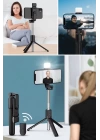 BFS  Kendiliğinden LED Işıklı Kumandalı Uzayabilen Selfie Çubuğu,Masa Üstü Tripod