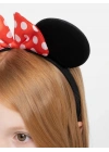 BFS Kırmızı Fiyonklu Minnie Mouse Taç Fare Tacı Kafa Bandı