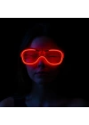 BFS  Kırmızı Led Işıklı Parti Gözlüğü - Neon Glow Şerit Gözlük 3 Modlu