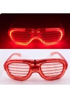 BFS Kırmızı Led Işıklı Parti Gözlüğü - Neon Glow Şerit Gözlük 3 Modlu