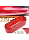 BFS  Kırmızı Renkli 2,5 Metre Araba Oto Ön Tampon Koruyucu Kauçuk Pratik Tampon Şerit Bant Döşeme